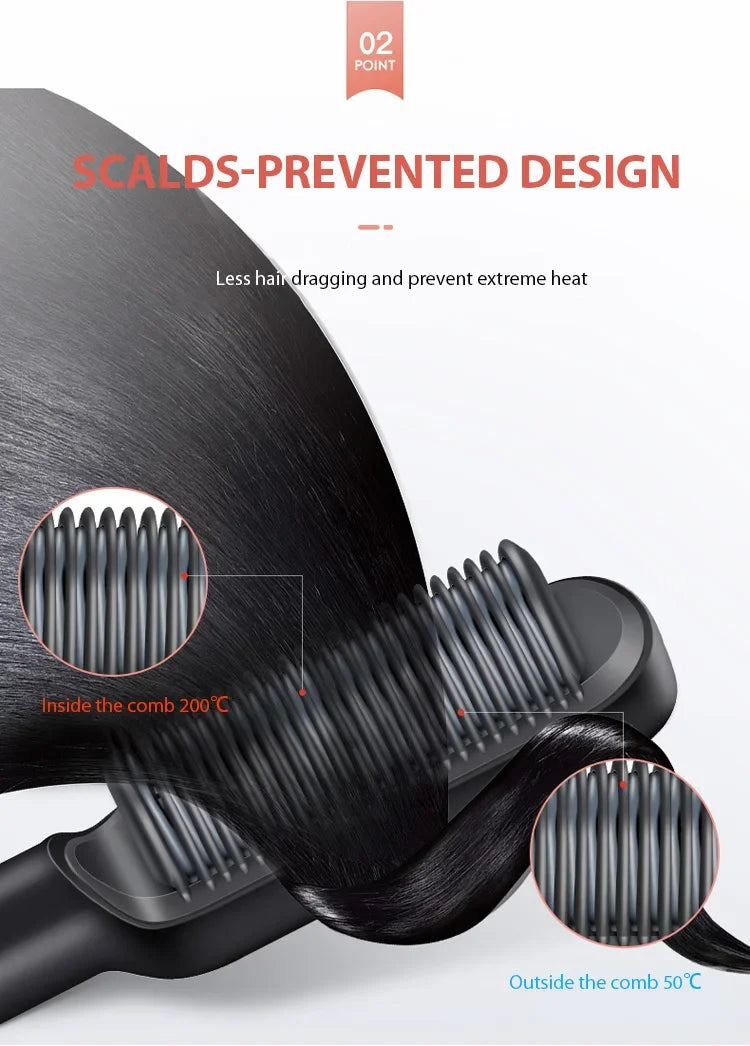 Hair Straightener Professional Quick Heated Electric Hot Comb Hair Straightener Personal Care Multifunctional Hairstyle Brush